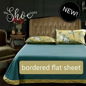 Bordered Flat Sheet Egyptian Cotton 1200 TC